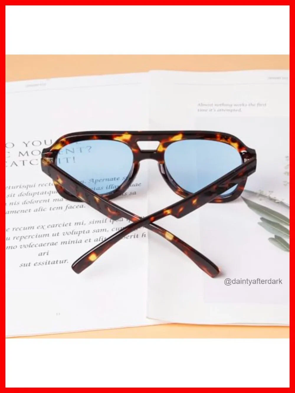 Oversized Square Aviator Sunglasses with Blue Lens, UV400 Protection, PC Frame